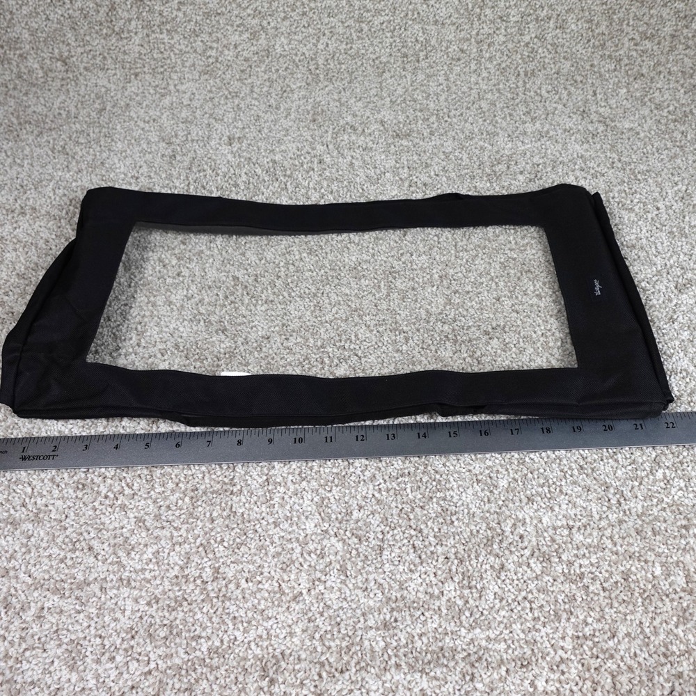 Thirty-One Medium Top a Tote Lid Black Fabric Clear Top Storage Organizer